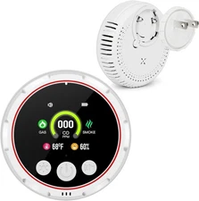 Carbon Monoxide Detectors, 5-in-1 Plug in Natural Gas & Smoke Detector NEW