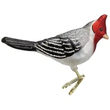 Old World Christmas Glass Ornament for Christmas Tree, Red Crested Cardinal