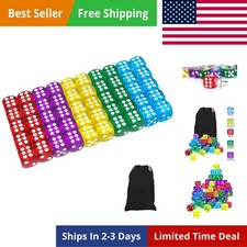 50 Pieces Colored Dice 6 Sided Dice Set, 6 Sided Standard Dices with Black Draws