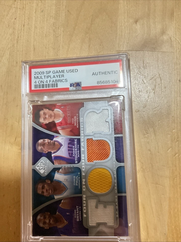 2009-10 SP JOGO USADO QUATRO EM QUATRO TECIDOS /99 Kobe/Paul/Ming/Dirk/Shaq/ PSA - Imagem 4 de 4