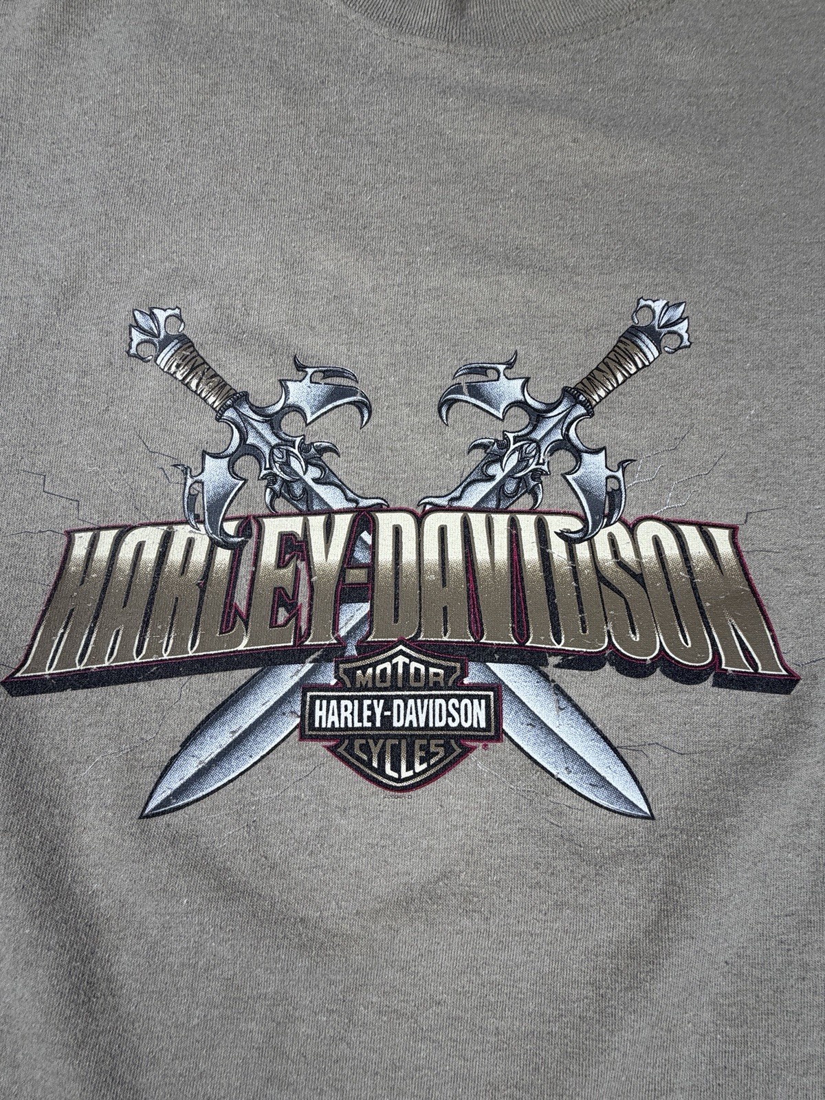 Harley Davidson Vintage 2004 Brown Graphic Short Sleeve T-shirt Size Large image 2