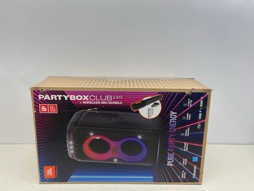 JBL PartyBox Club 120 Portable Bluetooth Speaker + Wireless MIC Bundle -