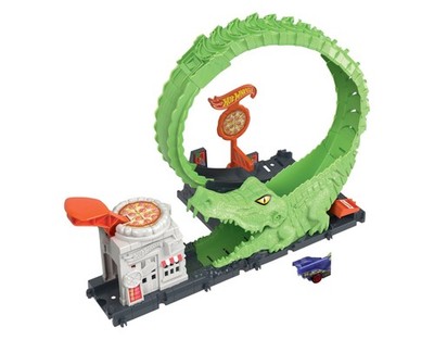Hot Wheels Krokodil Attacke City Gator Loop Spielset Stunt-Looping mit Auto