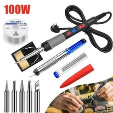 100W Soldering Iron Kit Electronics Welding Irons Solder Tools Adjustable Wire