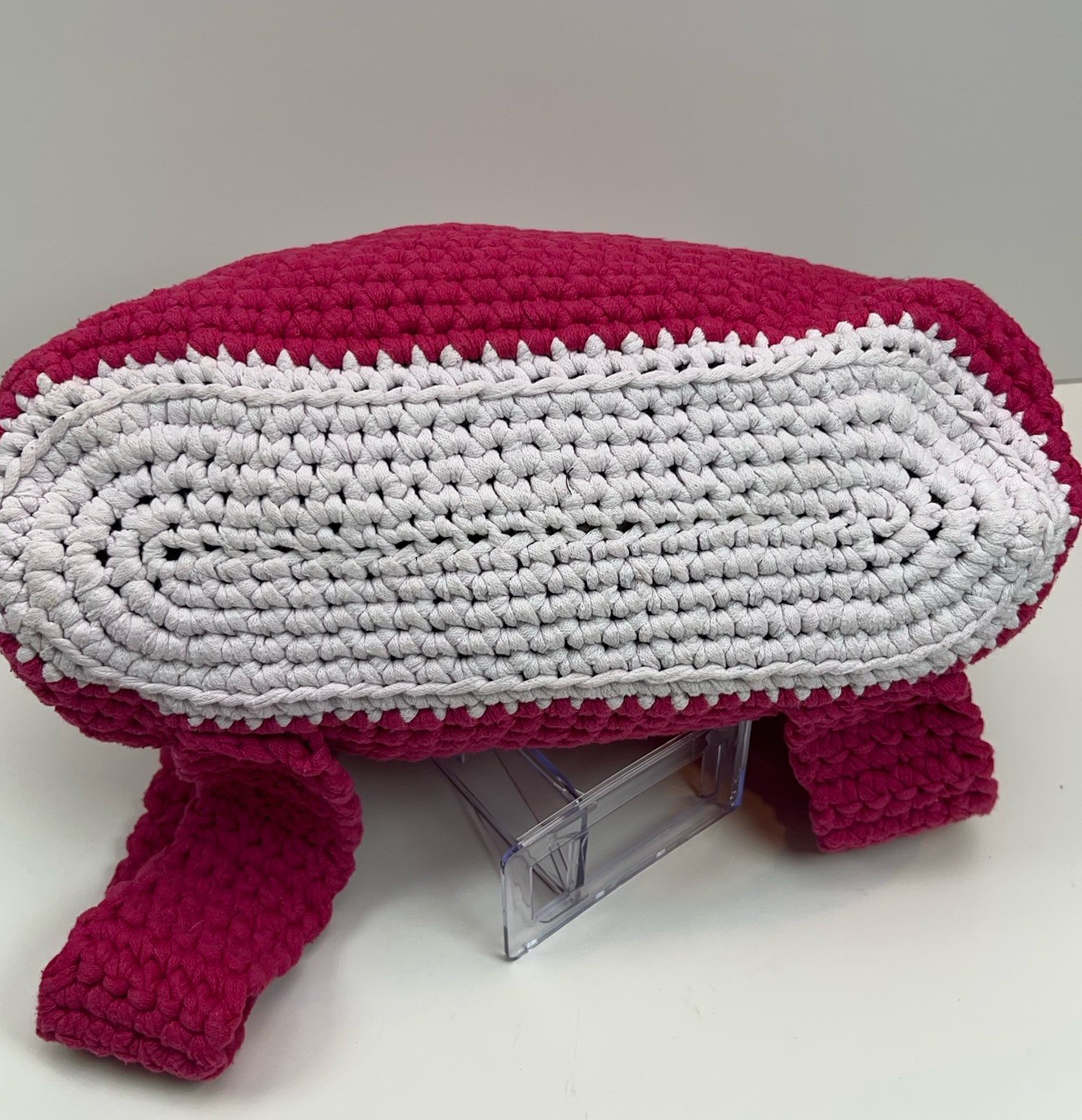 HANDMADE Crochet Drawstring Backpack Flap Button … - image 12