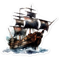 Pirate Ship Sail - Vinyl Decal Sticker - Car Window Laptop - ebn9988