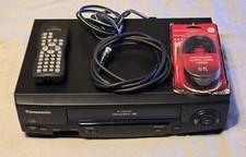 Panasonic PV-V402 4-Head Omnivision VHS VCR Bundle Tested Works w Remote & Cable