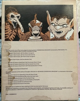 ADVANCED DUNGEONS & DRAGONS DUNGEON MODULE D1 D2 D3 COMPLETE MODULE SET TSR 1978