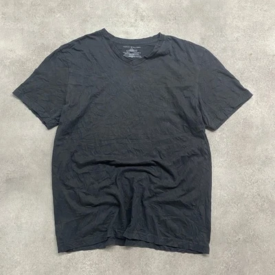 Tommy Hilfiger T-shirt homme grand col en V en coton uni, noir - Photo 1/4