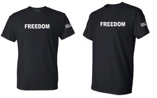 Freedom T-shirt American flag Tee Black T-shirt