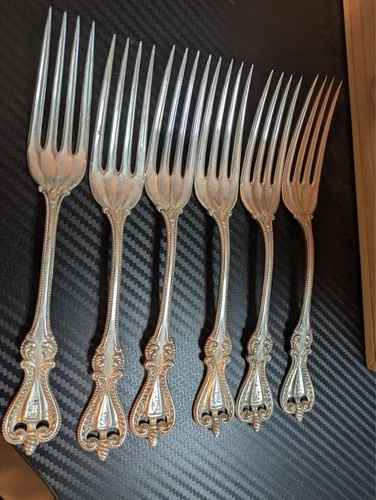 towle old colonial sterling silver flatware 7 in forks- lot of 6 total