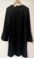 Hobbs Black Long Bell Sleeve Shift Dress UK 10 EU 38