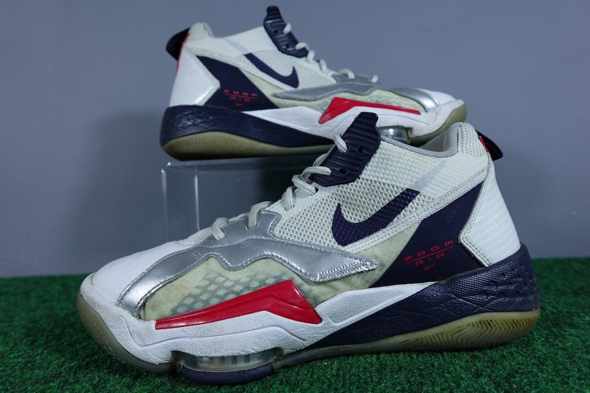 Jordan Zoom 92 Shoes Mens Size 8 White Navy Red Silver 