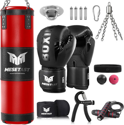 Punching Bag for Adults, 4Ft Heavy Boxing Bag Set with 12 OZ Gloves for MMA Kara