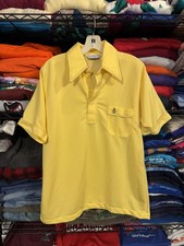 Vintage Munsingwear Grand Slam Polo Shirt Mens Medium Yellow Penguin Logo 70s