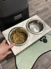 Frisco Marble Stainless Steel Double Elevated Dog/cat Bowls