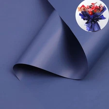 20 Sheets Dark Blue Floral Wrapping Paper, 22 x 22 Inch, Waterproof Bouquet