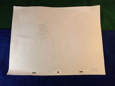 Vintage Darkwing Duck Large Pencil Drawing Cel 16'' x 12.5'' Scene #20