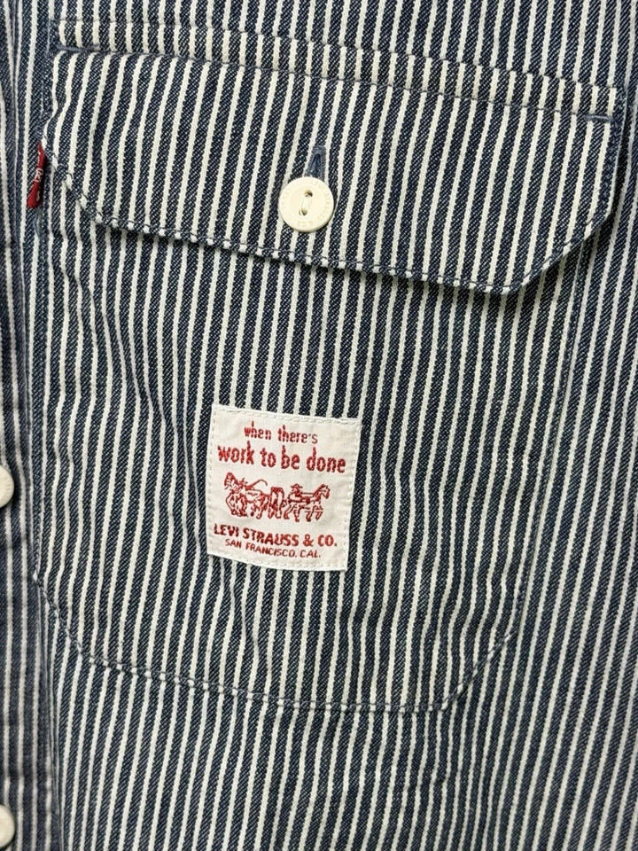 Camisa de Trabajador Clásica Levi's Washington Rayas Azul Ferrocarril Para Hombre Talla XXL NUEVA CON ETIQUETAS Foto 3 de 4
