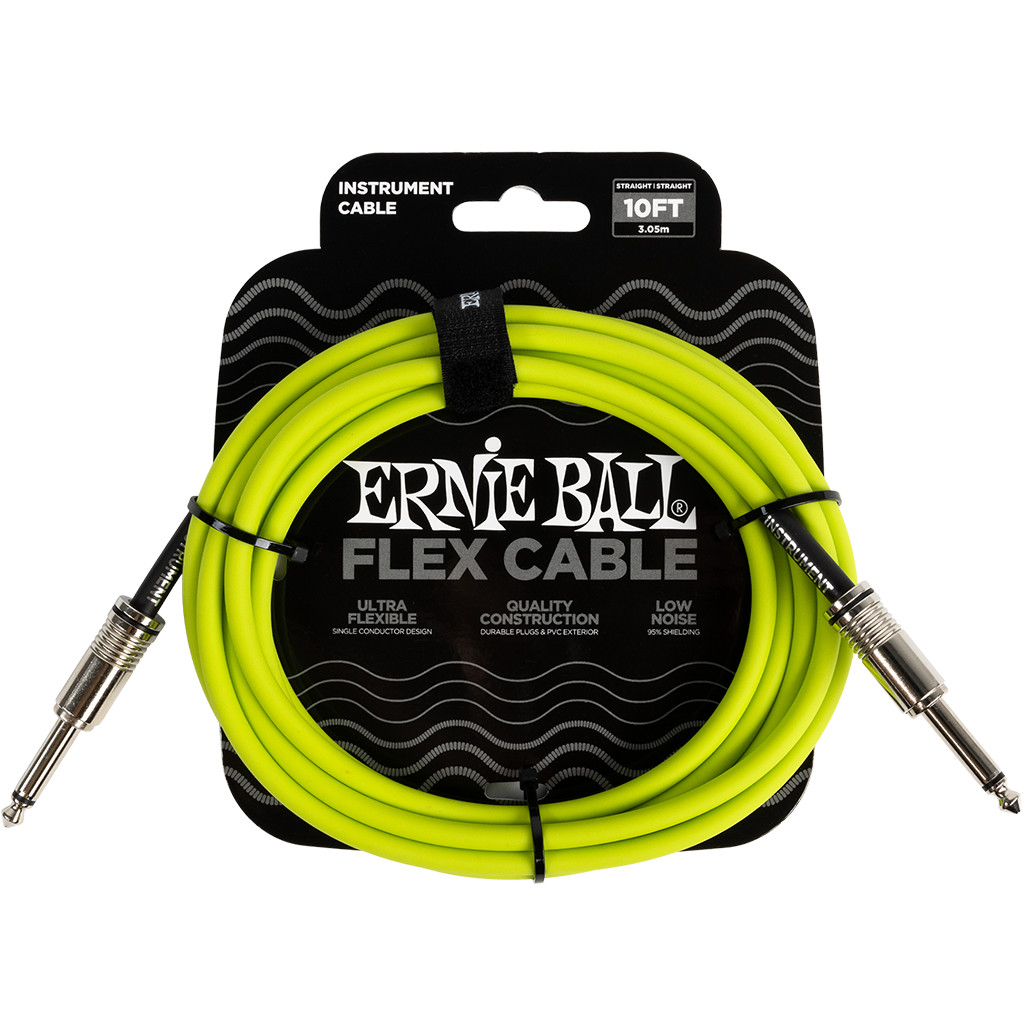 Guitar Instrument Cable Ernie Ball 10ft Green 100% Genuine