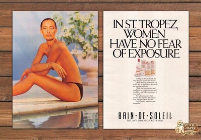 Bain De Soleil 1980s Print Advertisement (2 pgs) 1988 ''No Fear of Exposure''