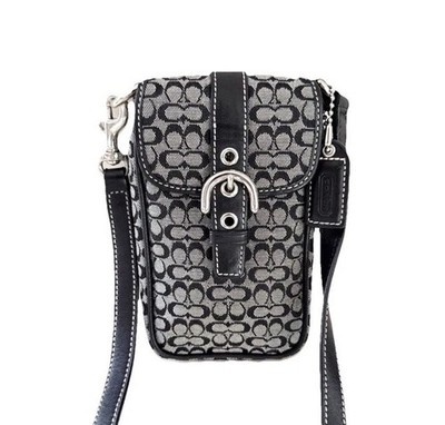 Coach Soho Mini Digital Camera Crossbody Black/ Gray Holder Case Pouch Y2K RARE