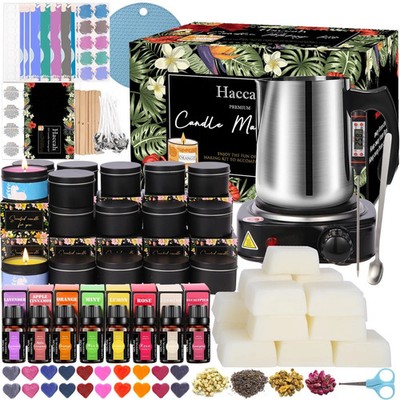 Complete Candle Making Kit With Wax Melter, Candle Making Supplies, DIY Arts&...