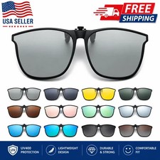Polarized Clip On Flip Up Sunglasses Over Prescription Glasses UV400 Protection