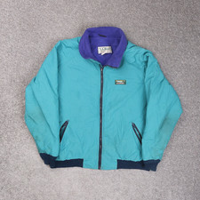 VTG 90s Womens L.L.Bean Warm Up Large Blue Long Sleeve Fleece Lined Jacket