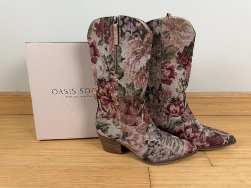 NEW w/ BOX Oasis Society size 9 “Brilee” Floral / Tapestry Western Cowboy Boots