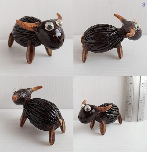 Tiny Coconut Shell Animals Sculpture - Eco-Friendly Desk Decor - Picture 5 of 12