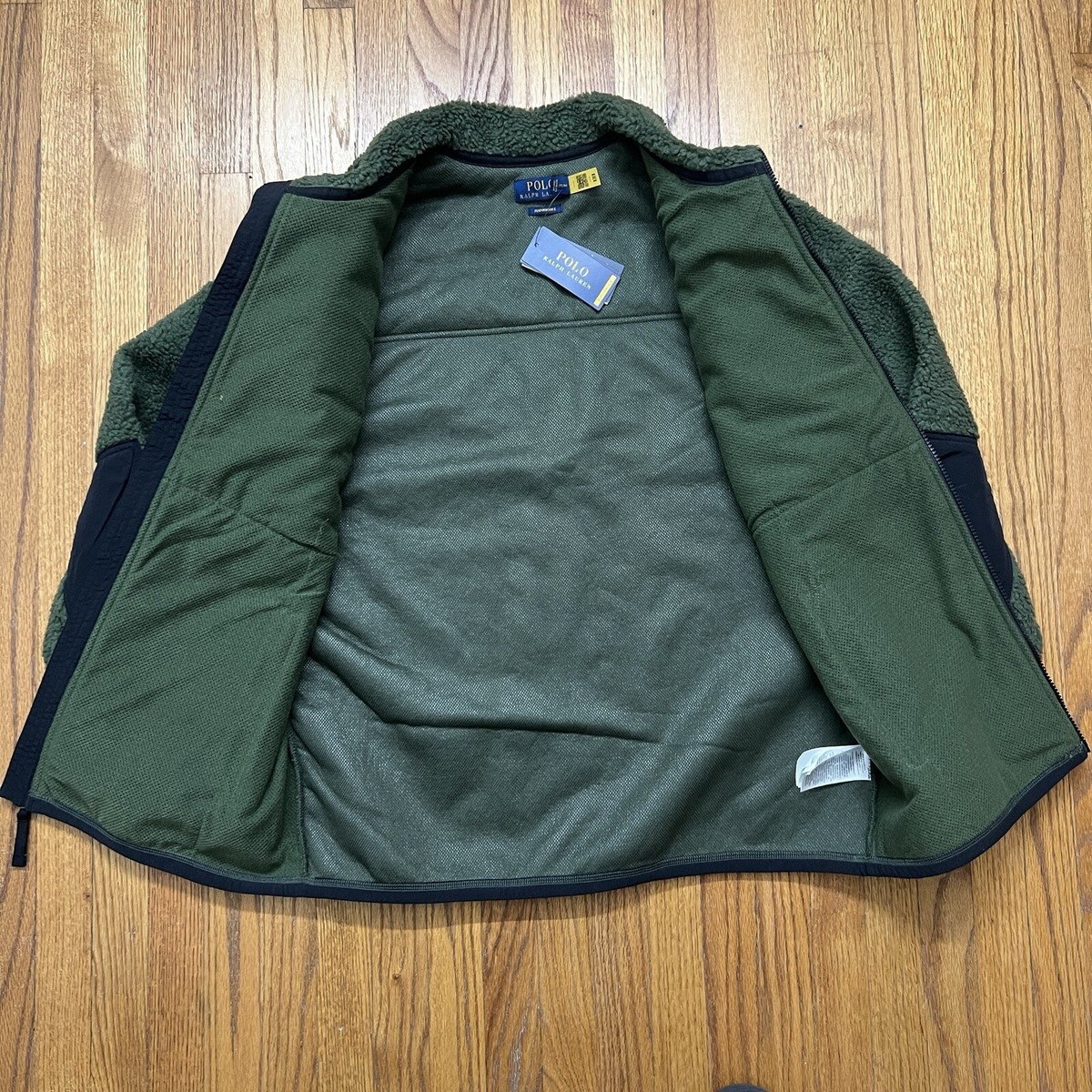 Polo Ralph Laruen Men's Performance Dark Green/Black Sherpa Jacket