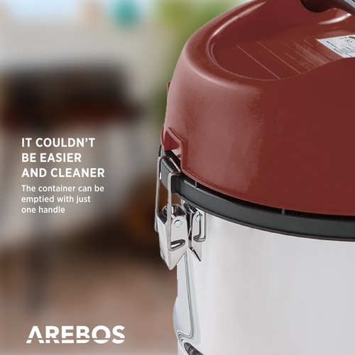 AREBOS Aspirador industrial 5IN1 | Aspirador | Húmedo/seco | 1300W | 30L Rojo - Imagen 5 de 12