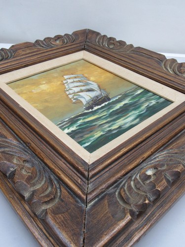 PRESTON WILLIS Oil Painting Clipper Ship at Sea Original Canvas Signed Framed - Picture 17 of 18