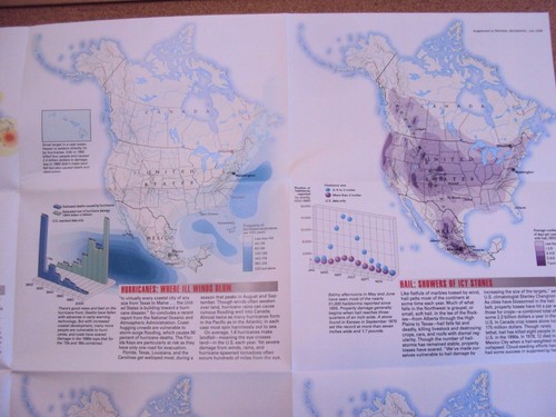 National Geographic July 1998 Map Natural Hazards Of North America Disaster - Picture 4 of 7