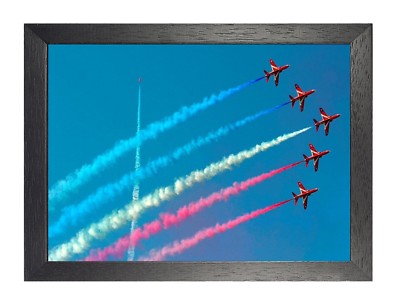 Red Arrow 8 Royal Air Force Kunstflugteam britisches Poster Flugzeug Foto Himmel Druck