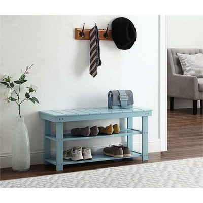 Convenience Concepts Oxford Utility Mudroom Bench in Seafoam Green Wood Finish