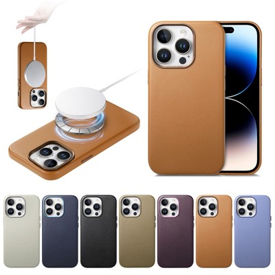 For iPhone 16 Pro Max 15 Plus 13 Magnetic Magsafe Protection Leather Phone Case