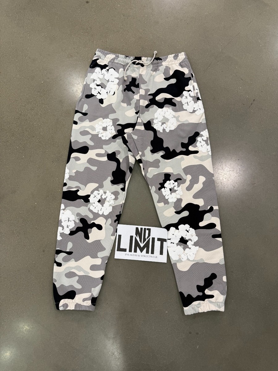 BRAND NEW Denim Tears White Camo Cotton Wreath Sweatpants Size