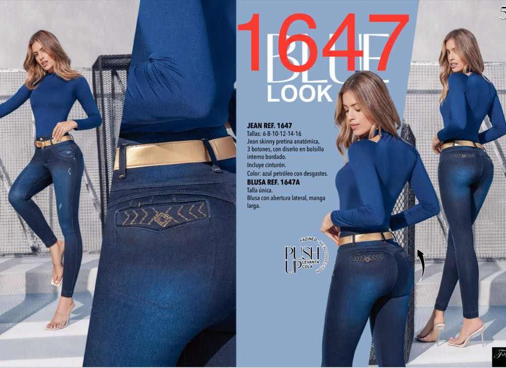JEANS COLOMBIANOS F1647 Authentic Colombian Push Up Jeans, Jean