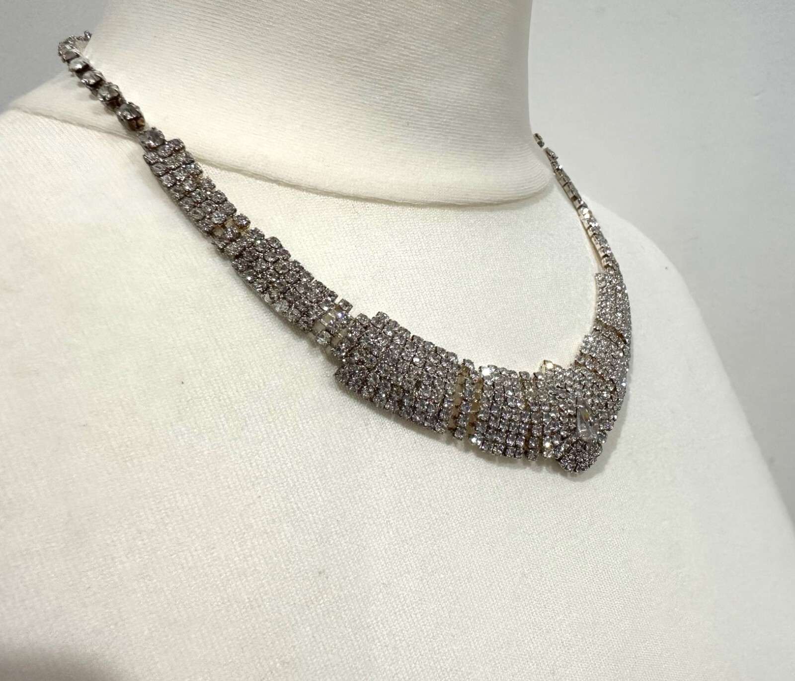 Vintage Dramatic Statement Sparkling Diamante Nec… - image 7