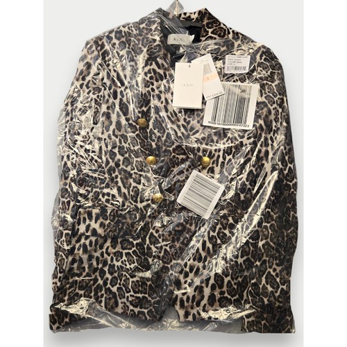 Blazer A.L.C Mujer Alton Doble Pecho Leopardo Estampado Animal 2 Oficina Audaz Nuevo con Etiquetas - Imagen 3 de 8
