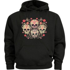 4 Skulls Sugar Skull Graphic Hoodie Sweatshirt Gifts for Men