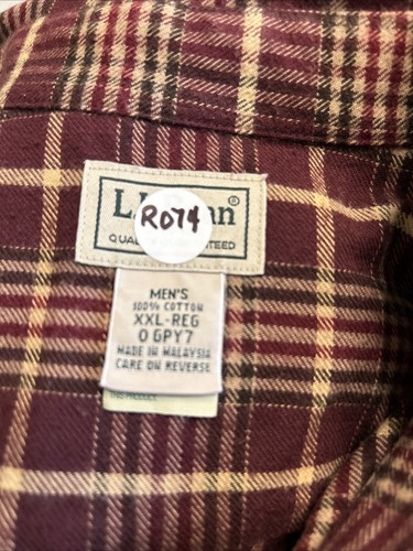 LL Bean Plaid Flannel Shirt Mens XXL Button Down Lumberjack Lodge Cozy Cabincore - Picture 9 of 10