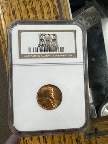 1952 S Lincoln Cent NGC MS 66 RD