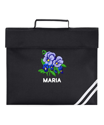 Schulanfang Büchertasche personalisiert bestickt Name klassisch QD456 Design Geschenk