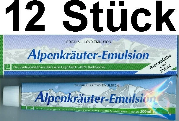 (14,75 EUR / 1Ltr.) LLOYD Alpenkräuter Emulsion 12 x 200 ml Salbe