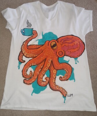 Custome Octopus T Shirt Size Large