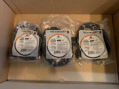 Lot of 3 SDU-06D ConnectPro 6FT 2 in 1 Dual Link KVM Cable  New  (can request 1)