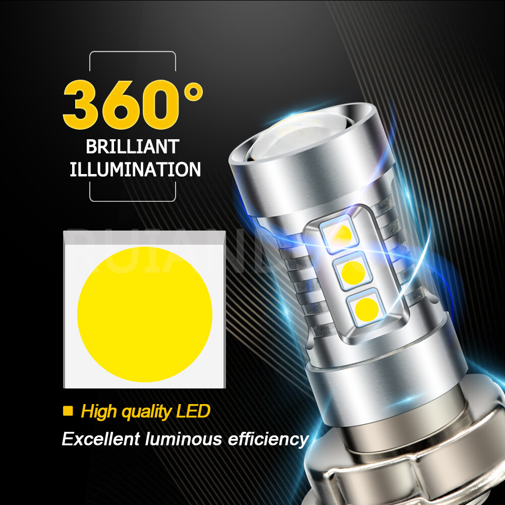 Ampoule Phare LED Moto/scooter P26S, 10-30V, Blanc 6000K, 2000LM, 3W - Neuf, Taille 45x18mm